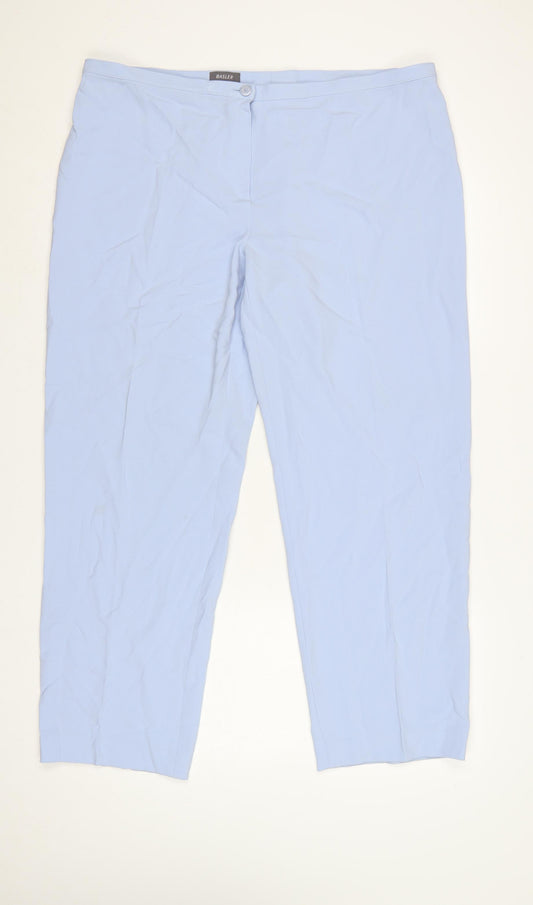 Basler Women Blue UK 20 Straight Leg Tailored Dress Trousers