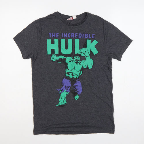 Marvel Men’s Grey S Incredible Hulk Graphic Print Crew Neck T-Shirt