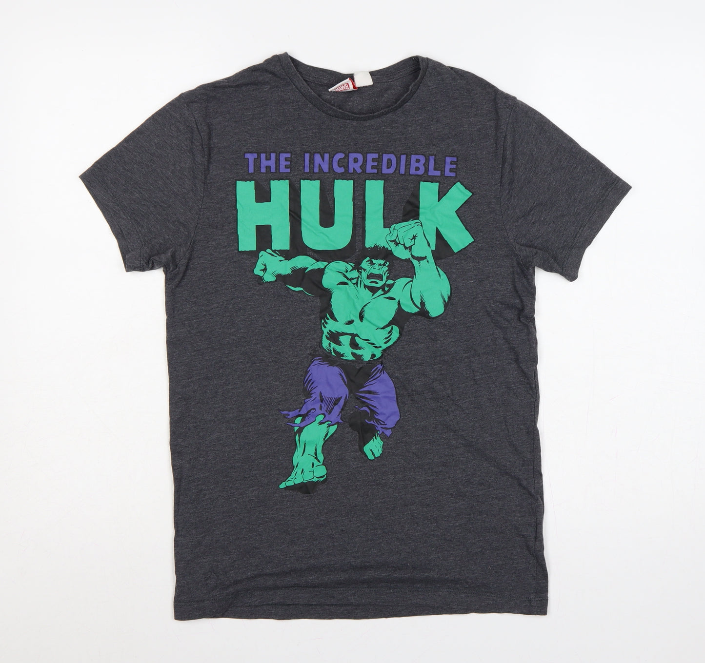 Marvel Men’s Grey S Incredible Hulk Graphic Print Crew Neck T-Shirt