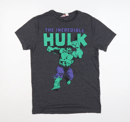 Marvel Men’s Grey S Incredible Hulk Graphic Print Crew Neck T-Shirt