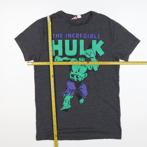 Marvel Men’s Grey S Incredible Hulk Graphic Print Crew Neck T-Shirt