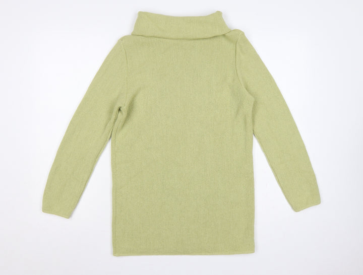 Spirit of the Andes Women Green Alpaca Roll Neck Tunic Jumper S