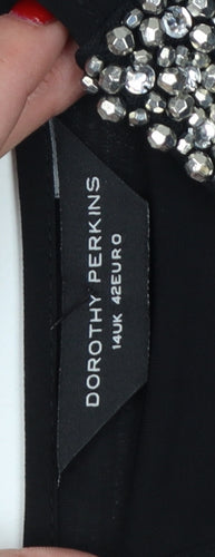 Dorothy Perkins Women Black UK 14 Rhinestone Belted Jumpsuit