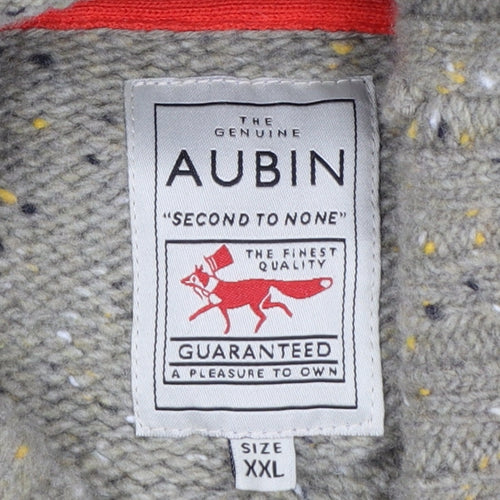 Aubin Men’s Grey Lambswool Roll Neck Fleck Knit Jumper 2XL