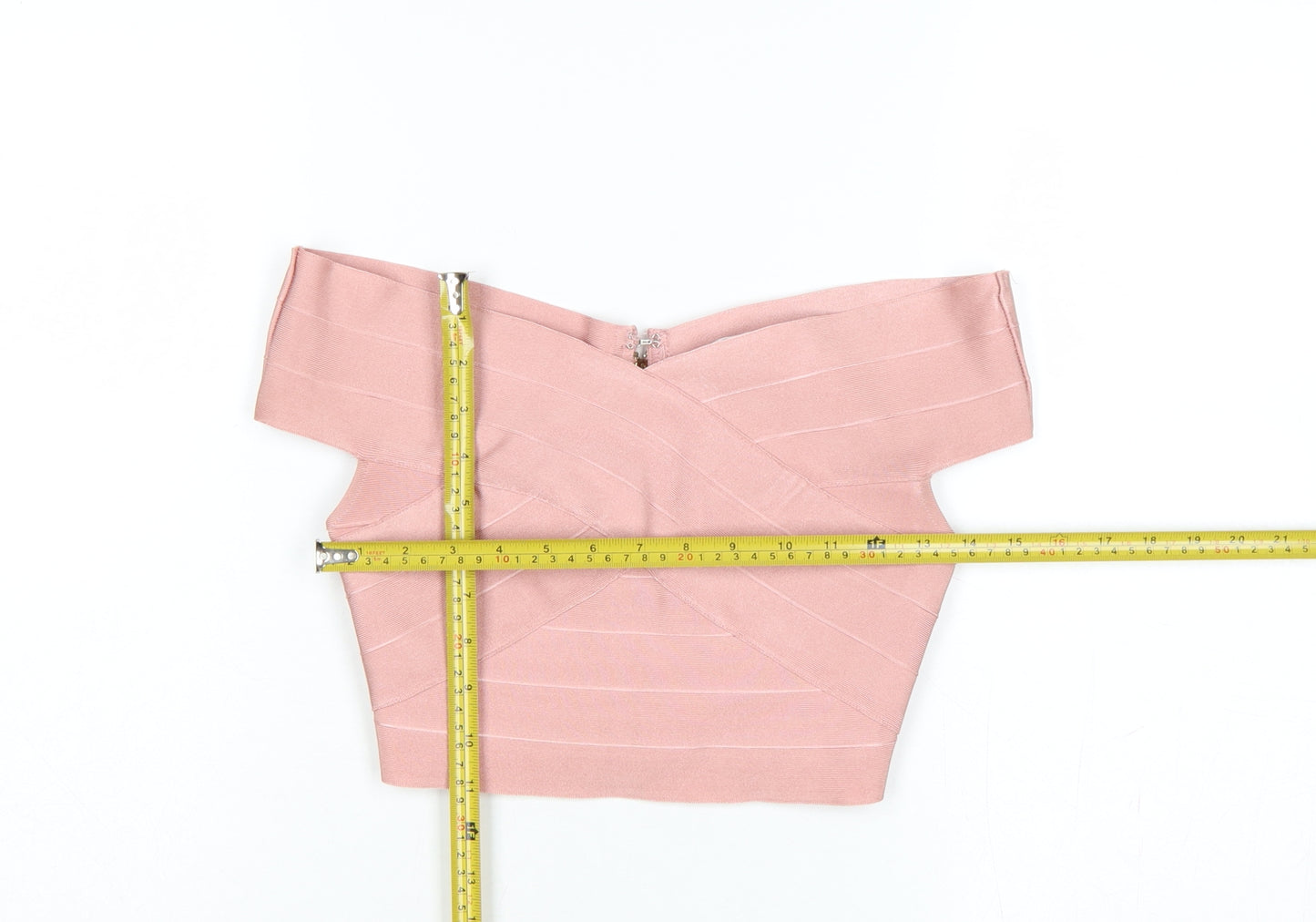 Missguided Women Pink UK 6 Cropped Off Shoulder Bandage Blouse Zip