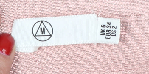 Missguided Women Pink UK 6 Cropped Off Shoulder Bandage Blouse Zip