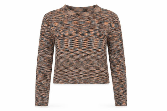 Gianni Feraud Women Multicoloured UK 8 Cropped Knit Long Sleeve Top