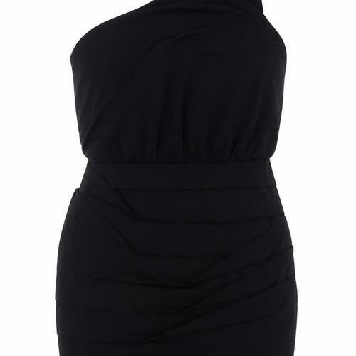 Nasty Gal Women Black L One Shoulder Beaded Bodycon Mini Party Dress