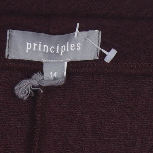 Principles Women Brown Size 14 Stretch Pencil Knee Length Skirt