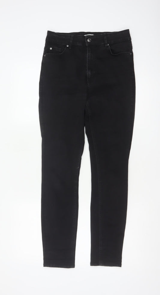H&M Women’s Black UK 12 High Rise Skinny Stretch Jeans