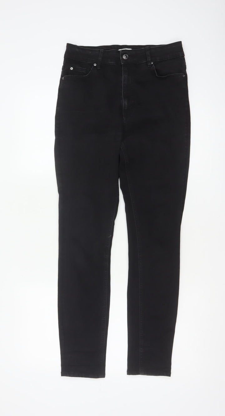 H&M Women’s Black UK 12 High Rise Skinny Stretch Jeans