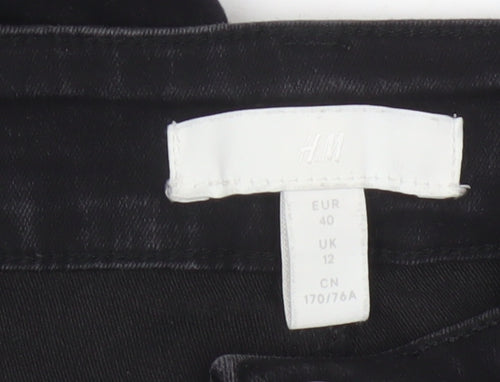 H&M Women’s Black UK 12 High Rise Skinny Stretch Jeans
