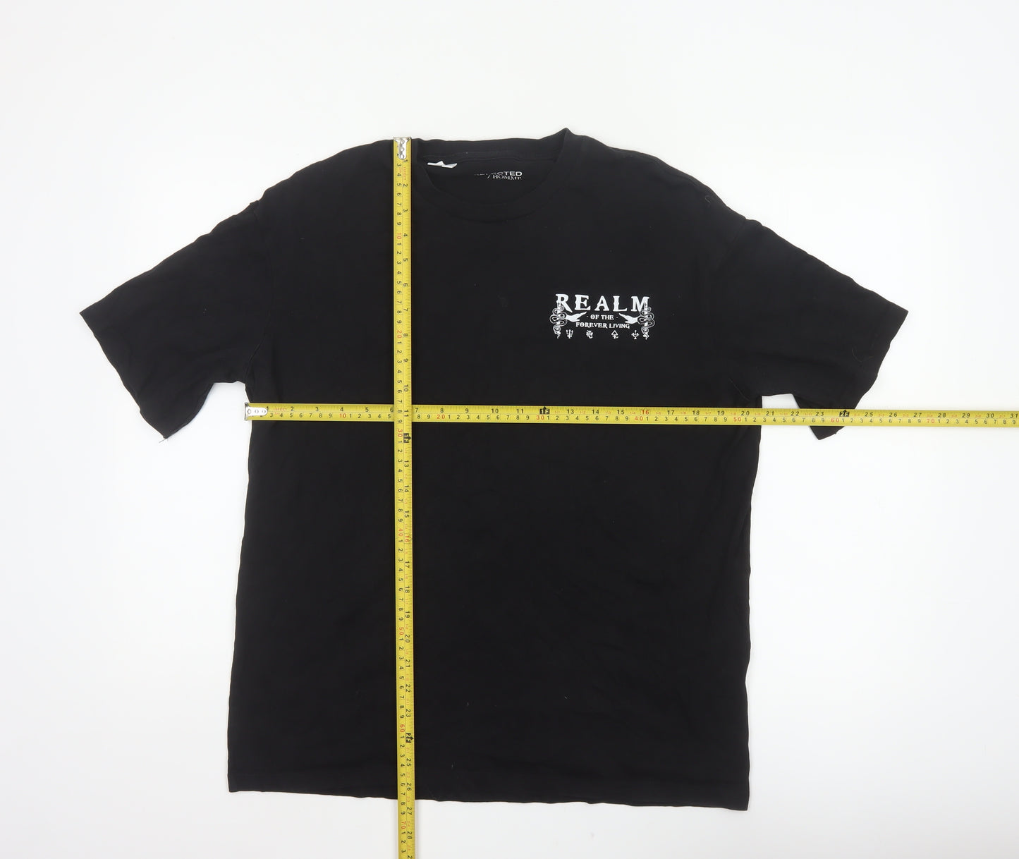 Selected Homme Men Black L Snake Graphic Print Crew Neck T-Shirt Realm