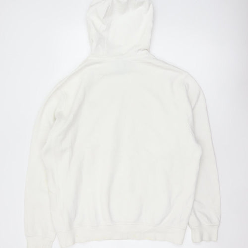 Nike Men’s Ivory M Pullover Hoodie Logo Cotton Blend