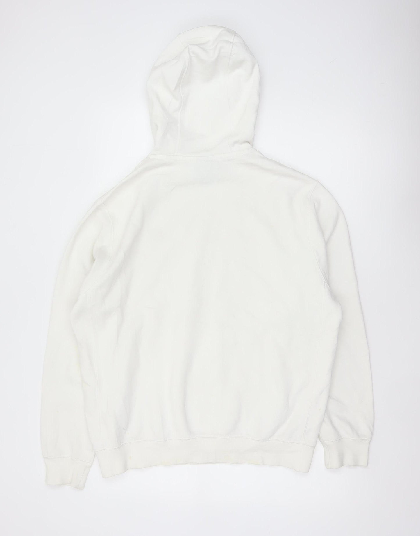 Nike Men’s Ivory M Pullover Hoodie Logo Cotton Blend