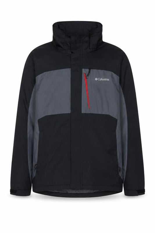 Columbia Men’s Black Grey M Interchange 3-in-1 Hooded Ski Jacket