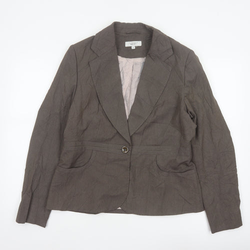 Next Women’s Brown Pinstripe Tailored Blazer Jacket UK 16 Business