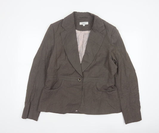 Next Women’s Brown Pinstripe Tailored Blazer Jacket UK 16 Business