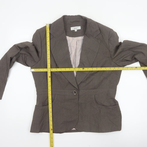 Next Women’s Brown Pinstripe Tailored Blazer Jacket UK 16 Business