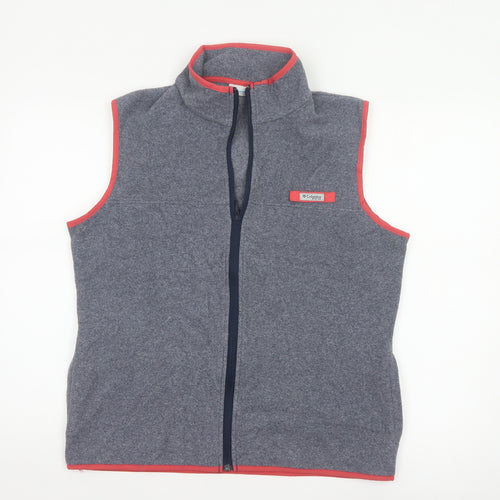 Columbia Women Grey Fleece Waistcoat Size L Full Zip Outdoor Gilet