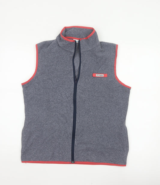 Columbia Women Grey Fleece Waistcoat Size L Full Zip Outdoor Gilet