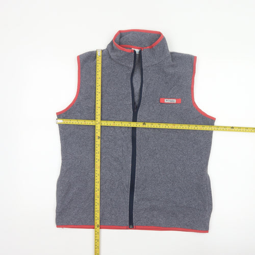 Columbia Women Grey Fleece Waistcoat Size L Full Zip Outdoor Gilet