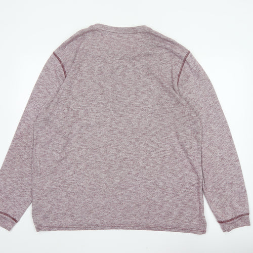 Gap Men's Red XL Long Sleeve Henley Pocket Cotton Blend Top