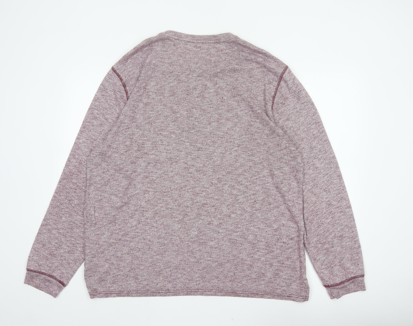Gap Men's Red XL Long Sleeve Henley Pocket Cotton Blend Top