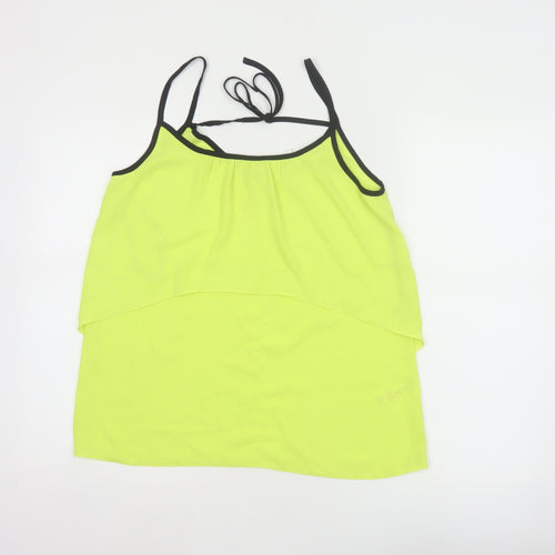Cavida Women Yellow Size 12 Camisole Tank Top Black Trim Tie Back
