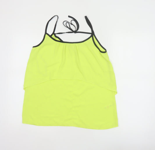 Cavida Women Yellow Size 12 Camisole Tank Top Black Trim Tie Back