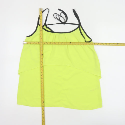 Cavida Women Yellow Size 12 Camisole Tank Top Black Trim Tie Back
