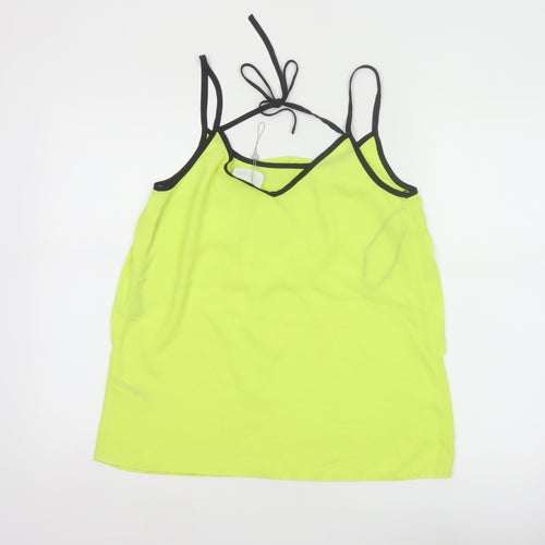 Cavida Women Yellow Size 12 Camisole Tank Top Black Trim Tie Back