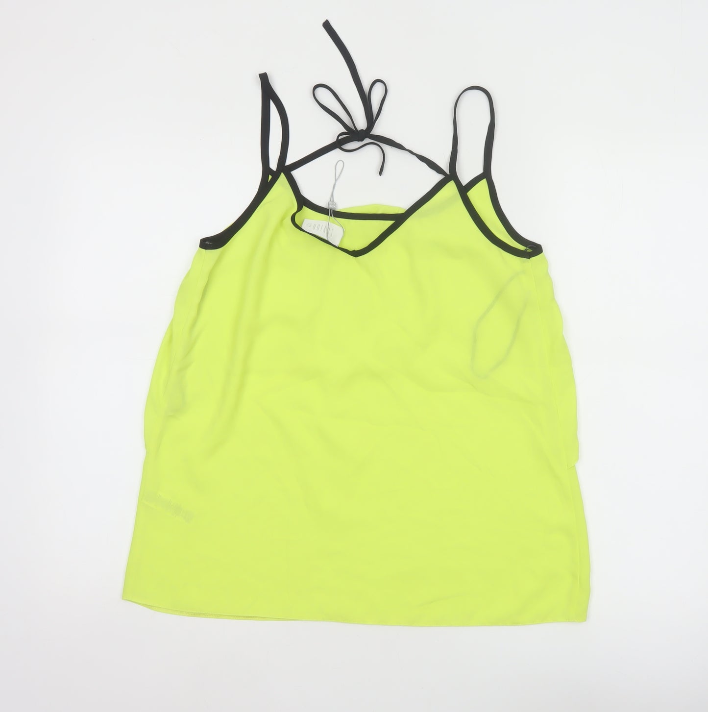 Cavida Women Yellow Size 12 Camisole Tank Top Black Trim Tie Back