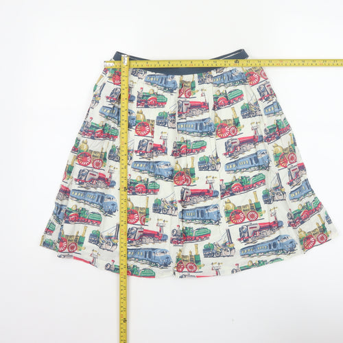 Cath Kidston Women Multicoloured XS Train Print Flare Skirt