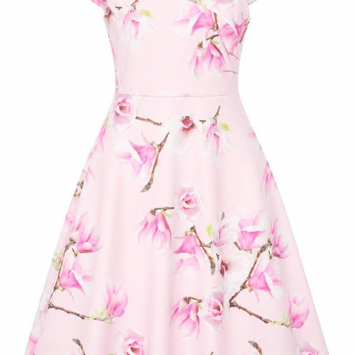 Quiz Women’s Pink Floral Fit & Flare Knee Length Dress UK 8