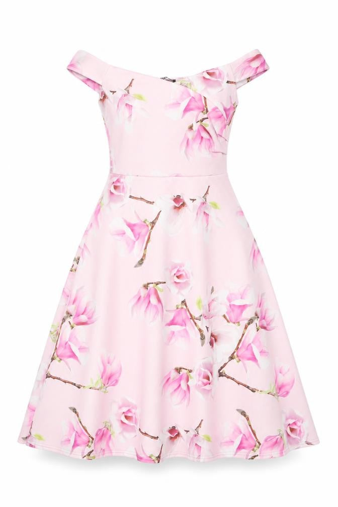 Quiz Women’s Pink Floral Fit & Flare Knee Length Dress UK 8