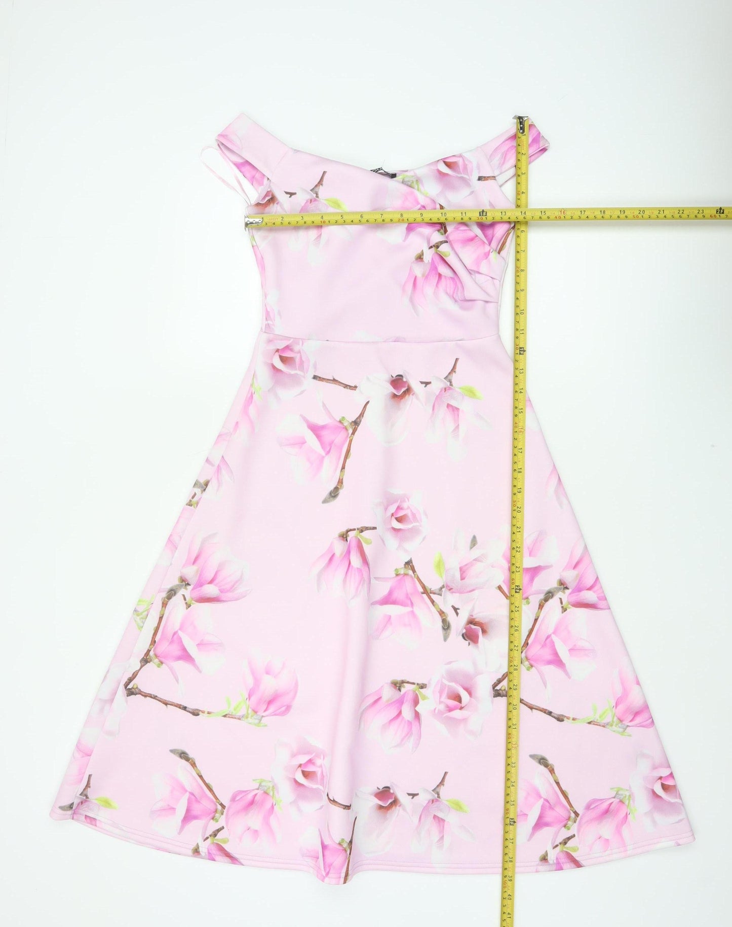 Quiz Women’s Pink Floral Fit & Flare Knee Length Dress UK 8