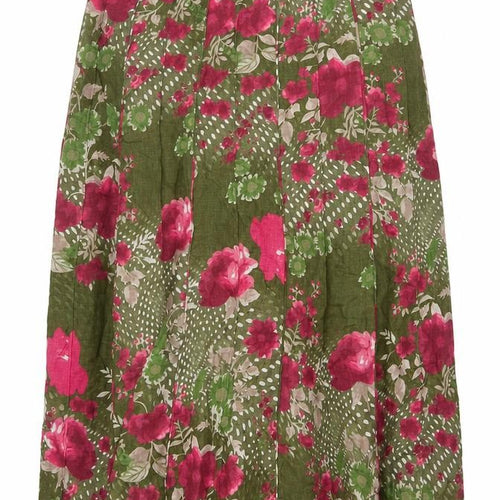Per Una Women’s Green Floral Flared Knee Length Skirt Size 14