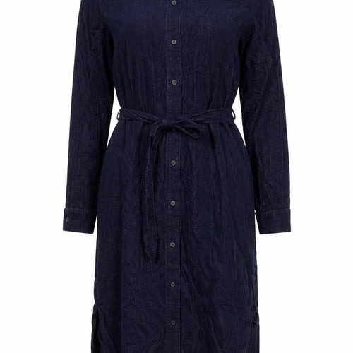 Gap Women’s Blue Corduroy Belted Shirt Dress L Long Sleeve