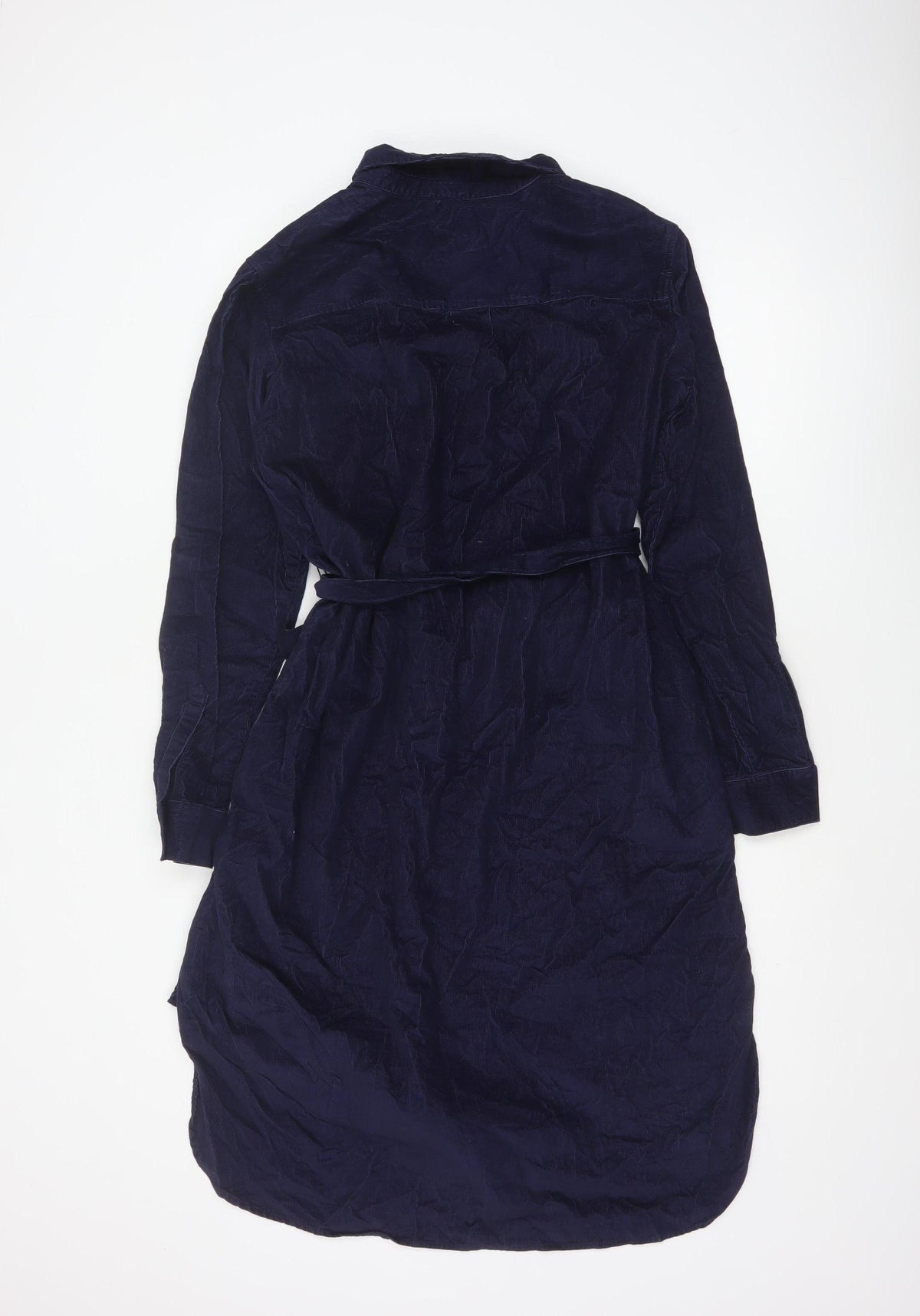 Gap Women’s Blue Corduroy Belted Shirt Dress L Long Sleeve