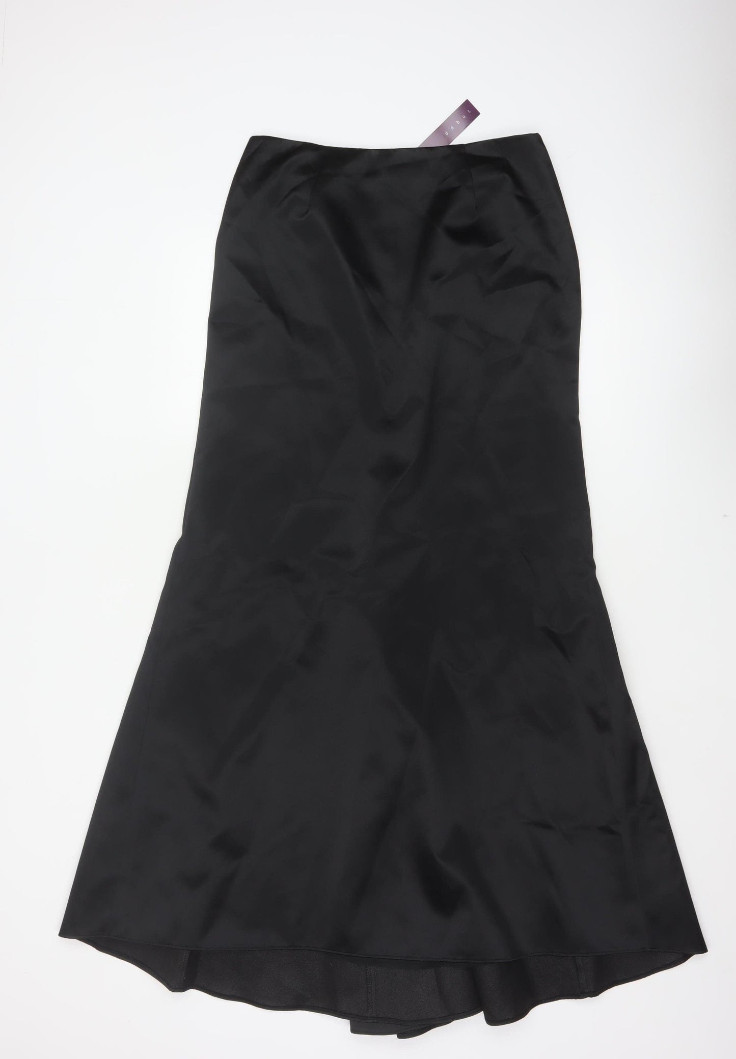 Debenhams Debut Women Black UK 12 Long Flare Satin Formal Skirt
