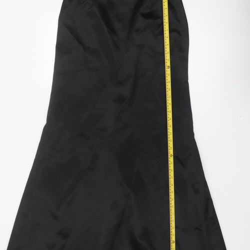 Debenhams Debut Women Black UK 12 Long Flare Satin Formal Skirt