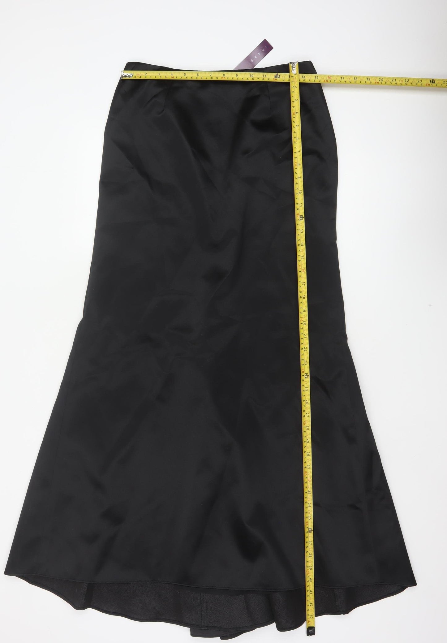 Debenhams Debut Women Black UK 12 Long Flare Satin Formal Skirt