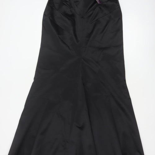 Debenhams Debut Women Black UK 12 Long Flare Satin Formal Skirt