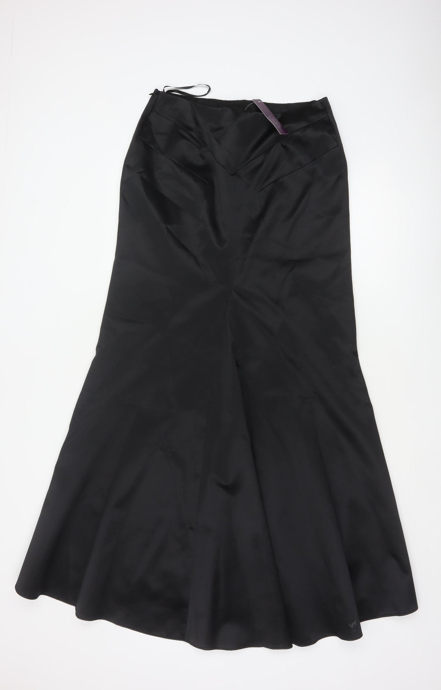 Debenhams Debut Women Black UK 12 Long Flare Satin Formal Skirt