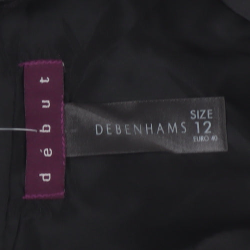 Debenhams Debut Women Black UK 12 Long Flare Satin Formal Skirt