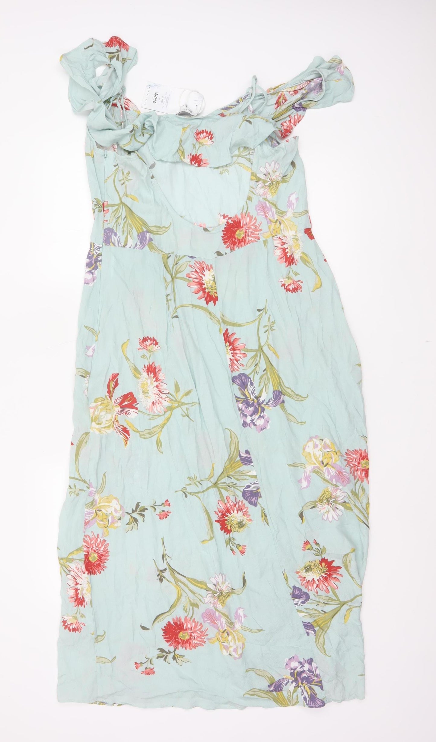 Warehouse Women Green Floral Maxi Off Shoulder Dress Size 16