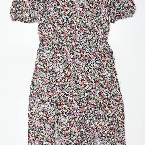 F&F Women’s Multicoloured Floral Midi Fit & Flare Dress UK 18