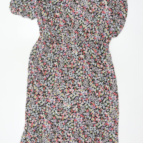 F&F Women’s Multicoloured Floral Midi Fit & Flare Dress UK 18