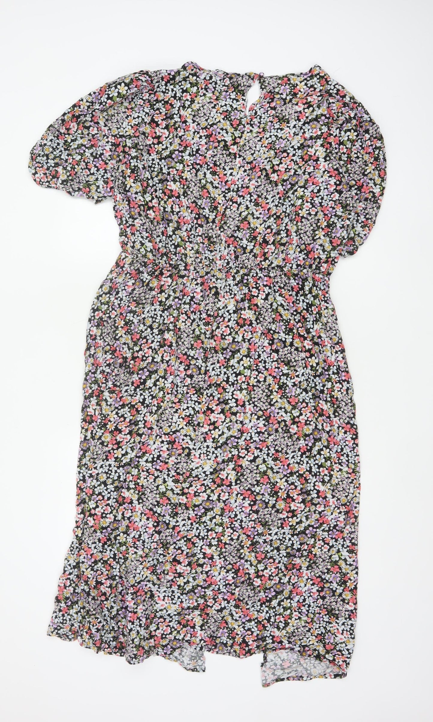 F&F Women’s Multicoloured Floral Midi Fit & Flare Dress UK 18